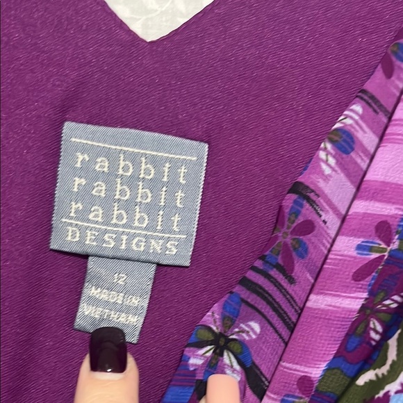Rabbit Rabbit Rabbit Purple Patterned Women's Dress - Picture 2 of 4